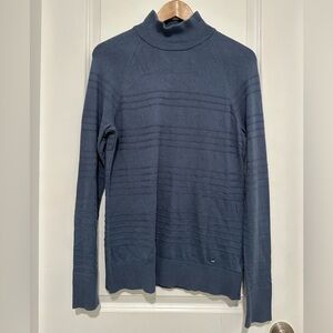 FIG Women’s Amsterdam Blue Turtleneck Sweater Size Large Cotton Tencel Blend
